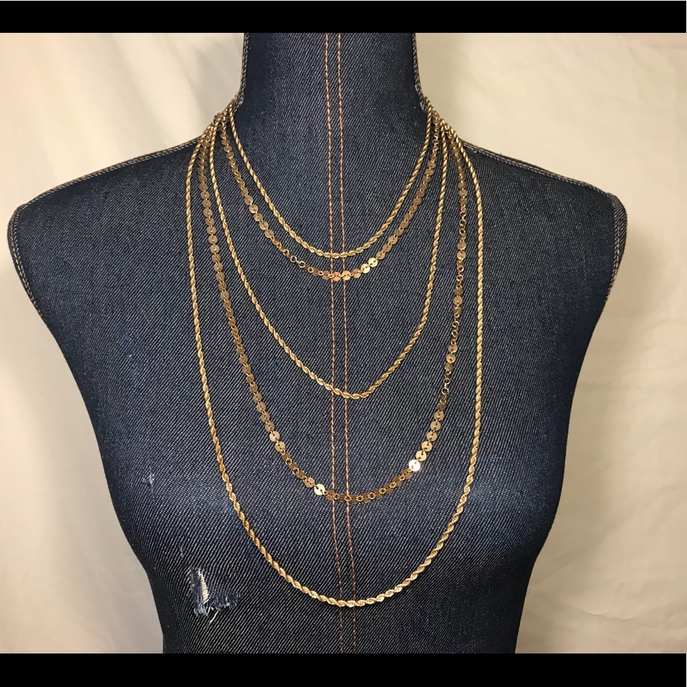 🔆 Golden fashion layered chain necklace
